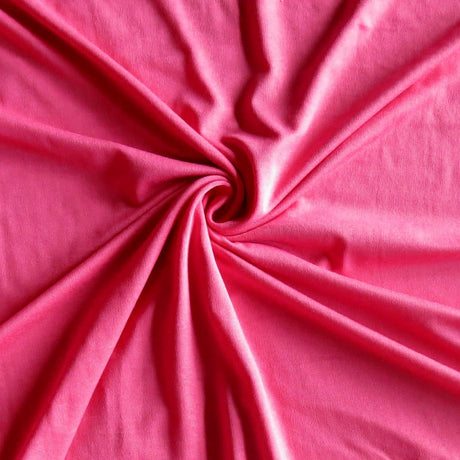 Bamboo Lycra Jersey Knit Fabric Bright Pink 4-Way Stretch