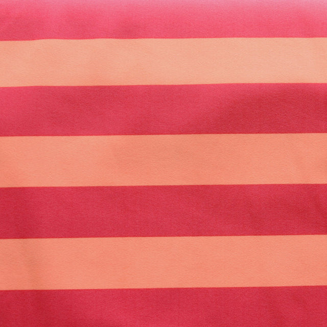 Nylon Lycra Swim Knit Pink and Peach 1" Stripe