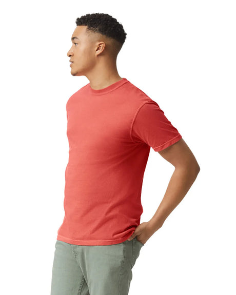 Comfort Colors 1717 Adult Tee Cotton Fabric - Bright Salmon, Semi-Fitted, 4.5 Oz/yd² (1 Piece)