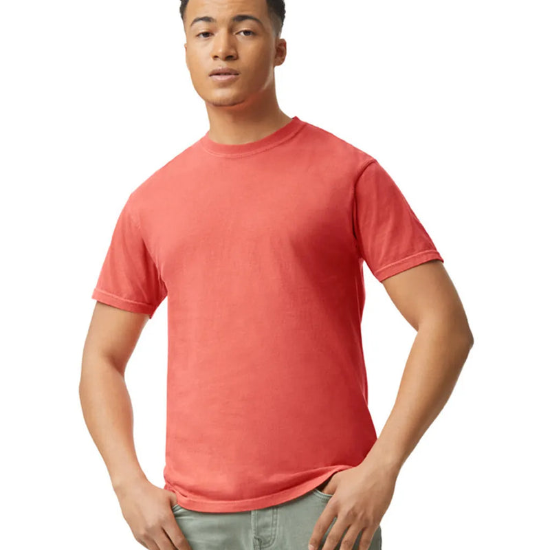 Comfort Colors 1717 Adult Tee Cotton Fabric - Bright Salmon, Semi-Fitted, 4.5 Oz/yd² (1 Piece)