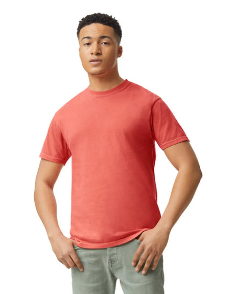 Comfort Colors 1717 Adult Tee Cotton Fabric - Bright Salmon, Semi-Fitted, 4.5 Oz/yd² (1 Piece)