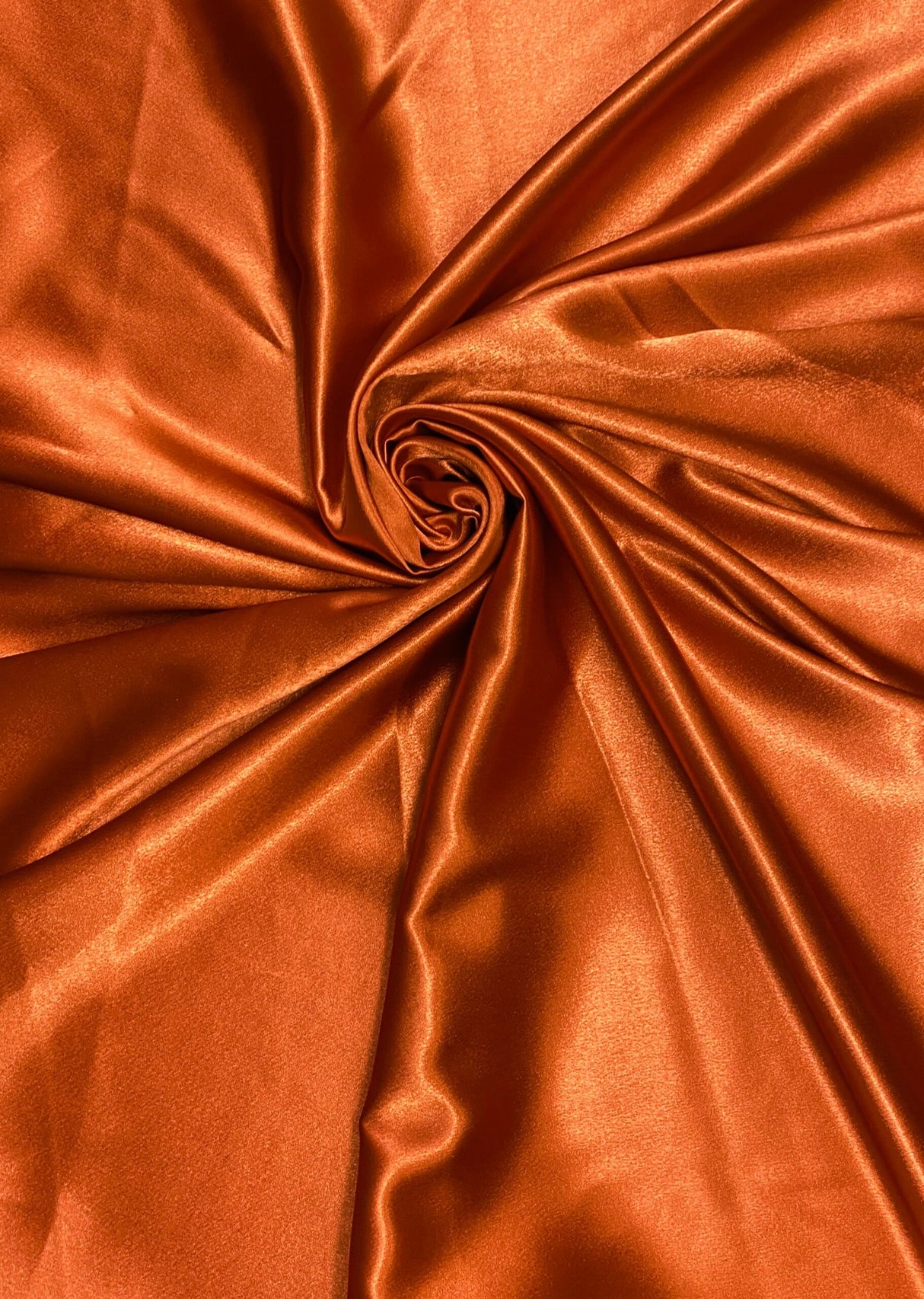 Crepe Satin Polyester Fabric - Burn Orange, 58" Width (1 Yard)