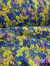 Brocade Jacquard Floral Royal Blue Green