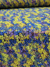 Brocade Jacquard Floral Royal Blue Green