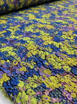 Brocade Jacquard Floral Royal Blue Green