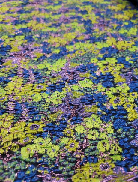 Brocade Jacquard Floral Royal Blue Green