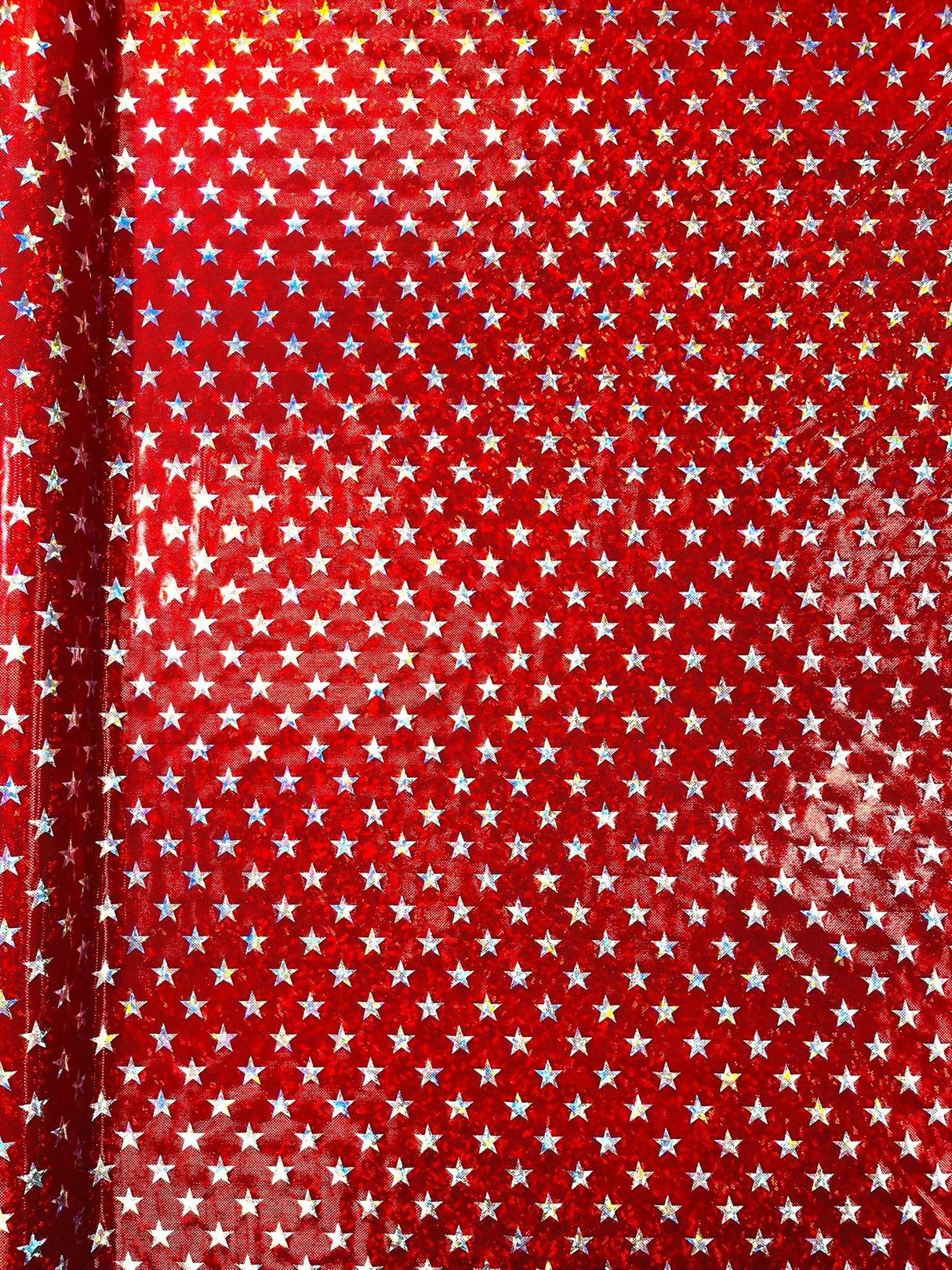 Brocken Glass Star Spandex Fabric - Red/White Broken Glass Star Pattern, 58" Width (1 Yard)