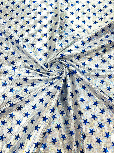 Brocken Glass Star Spandex Fabric - Red/White Broken Glass Star Pattern, 58" Width (1 Yard)