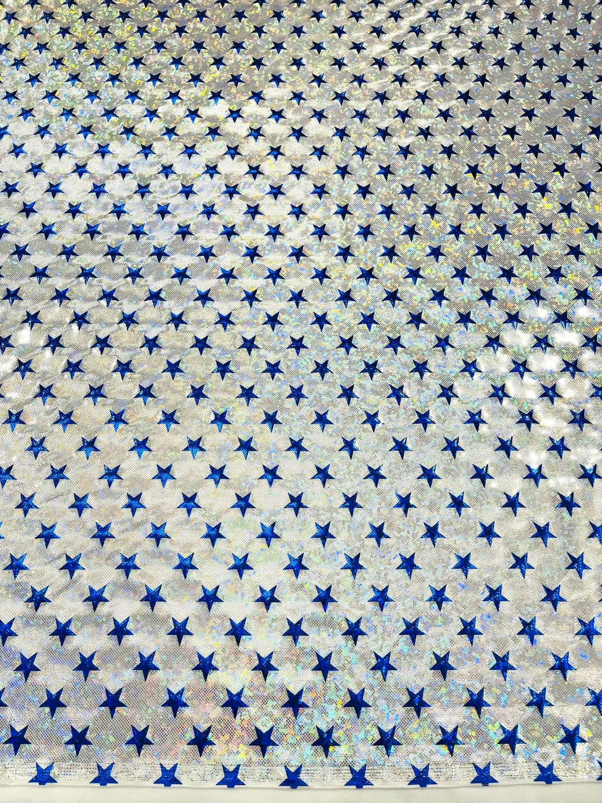 Brocken Glass Star Spandex Fabric - Red/White Broken Glass Star Pattern, 58" Width (1 Yard)