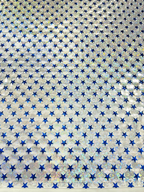 Brocken Glass Star Spandex Fabric - Red/White Broken Glass Star Pattern, 58" Width (1 Yard)