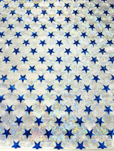 Brocken Glass Star Spandex Fabric - Red/White Broken Glass Star Pattern, 58" Width (1 Yard)