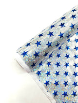 Brocken Glass Star Spandex Fabric - Red/White Broken Glass Star Pattern, 58" Width (1 Yard)