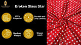 Brocken Glass Star Spandex Fabric - Red/White Broken Glass Star Pattern, 58" Width (1 Yard)