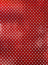 Brocken Glass Star Spandex Fabric - Red/White Broken Glass Star Pattern, 58" Width (1 Yard)