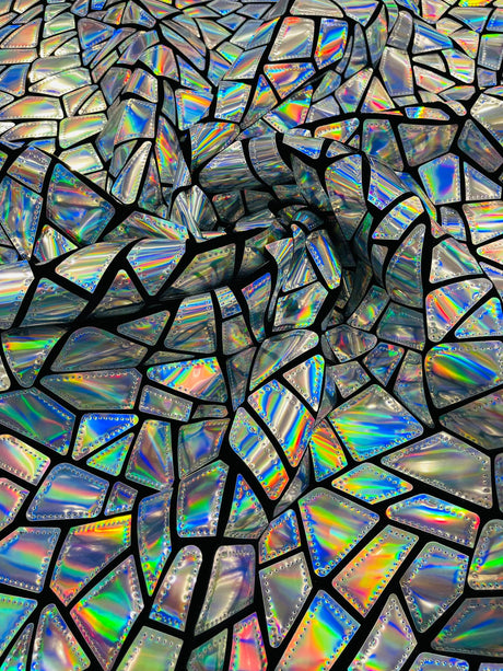 Broken Glass Sequin Velvet Fabric - Broken Glass Sequin, 58" Width (36 Inches)