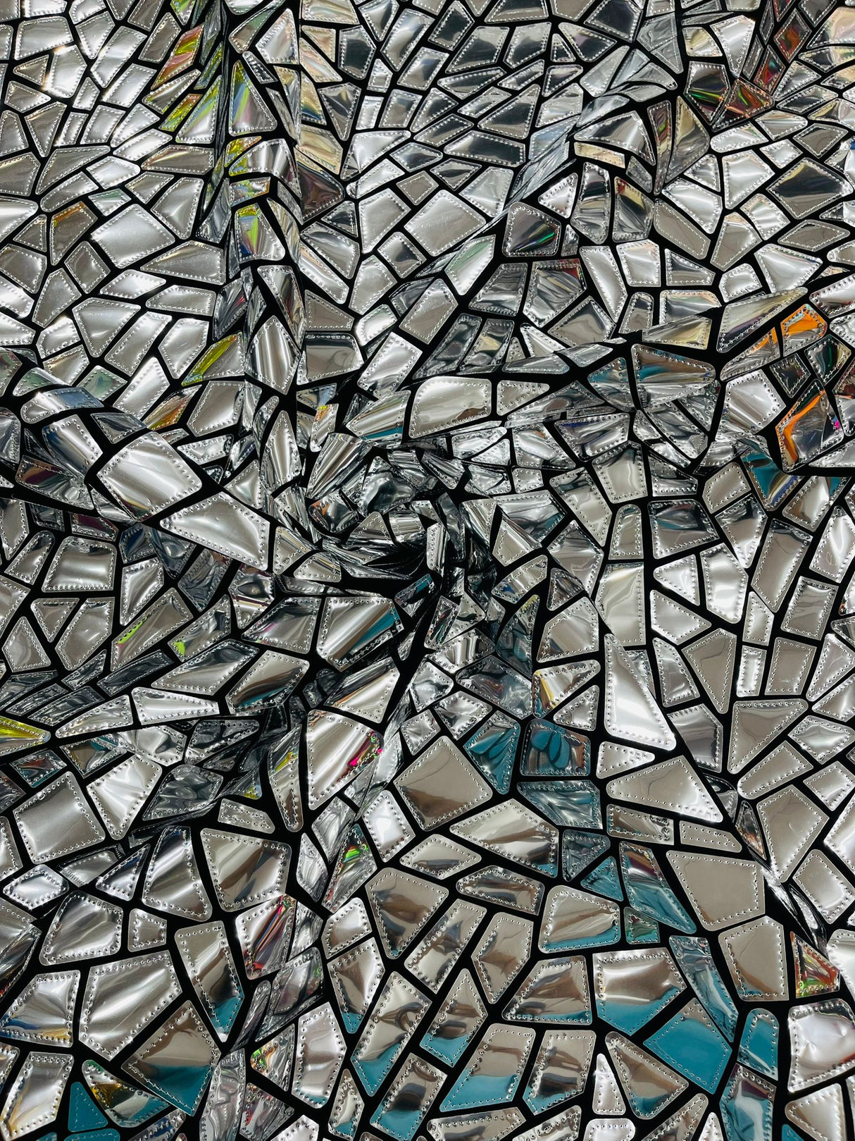 Broken Glass Sequin Velvet Fabric - Broken Glass Sequin, 58" Width (36 Inches)