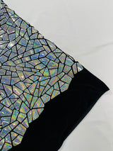 Broken Glass Sequin Velvet Fabric - Broken Glass Sequin, 58" Width (36 Inches)