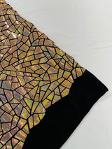 Broken Glass Sequin Velvet Fabric - Broken Glass Sequin, 58" Width (36 Inches)