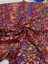 Broken Glass Sequin Velvet Fabric - Broken Glass Sequin, 58" Width (36 Inches)