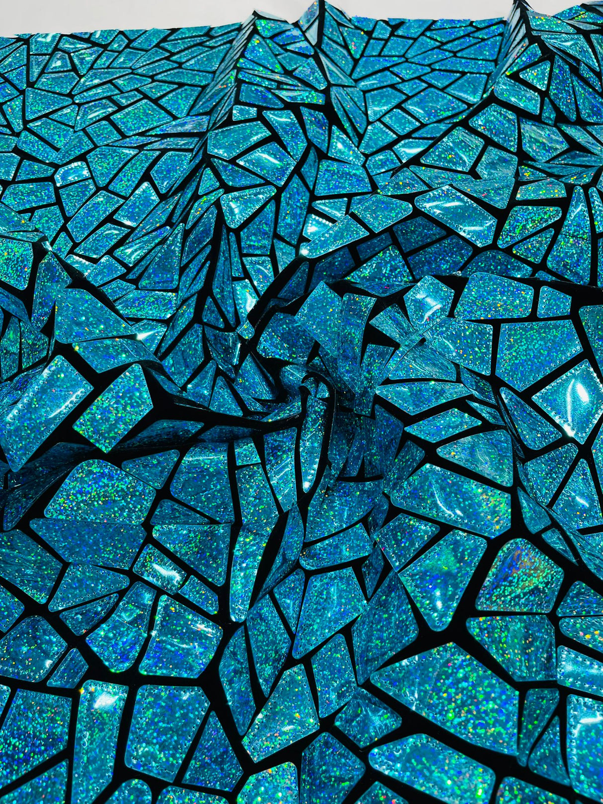 Broken Glass Sequin Velvet Fabric - Broken Glass Sequin, 58" Width (36 Inches)