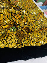 Broken Glass Sequin Velvet Fabric - Broken Glass Sequin, 58" Width (36 Inches)