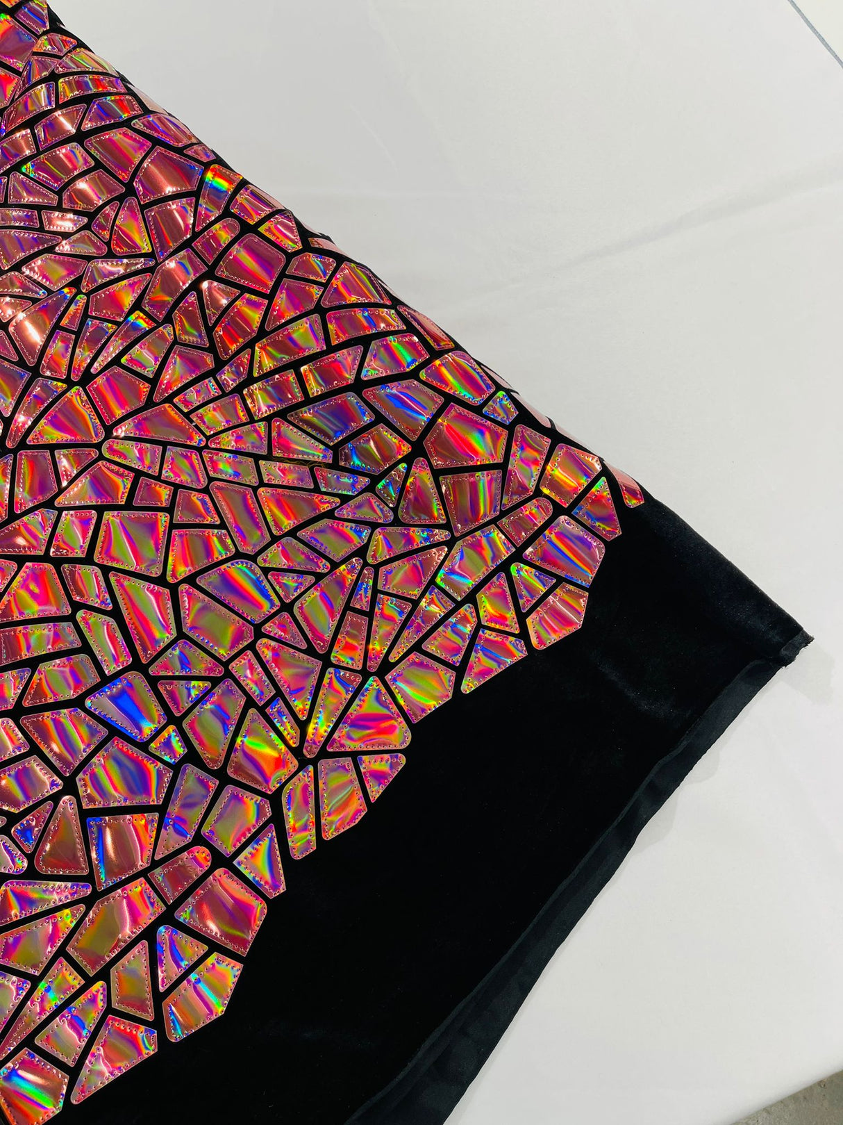 Broken Glass Sequin Velvet Fabric - Broken Glass Sequin, 58" Width (36 Inches)