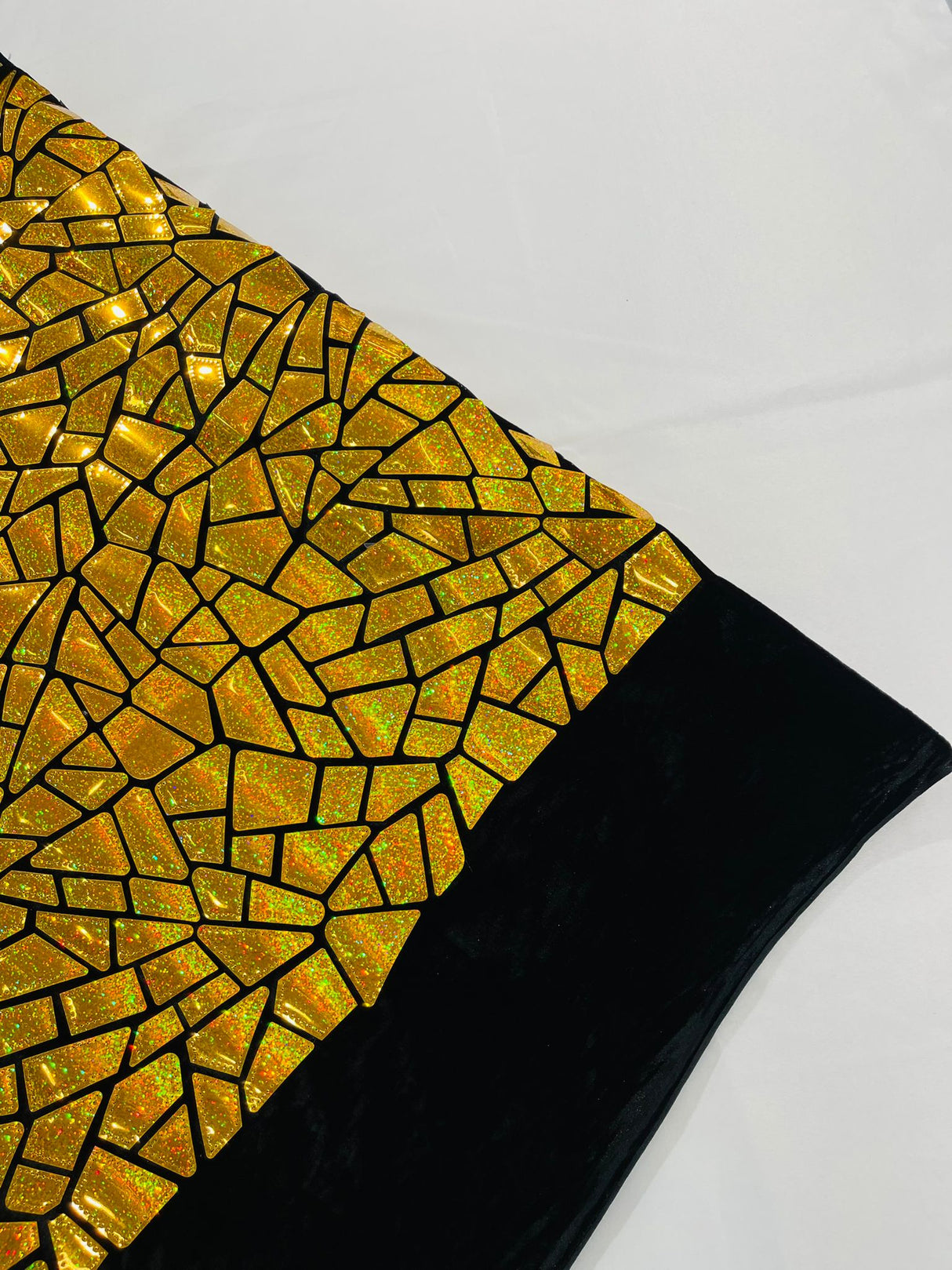 Broken Glass Sequin Velvet Fabric - Broken Glass Sequin, 58" Width (36 Inches)