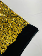 Broken Glass Sequin Velvet Fabric - Broken Glass Sequin, 58" Width (36 Inches)