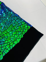 Broken Glass Sequin Velvet Fabric - Broken Glass Sequin, 58" Width (36 Inches)