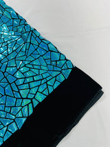 Broken Glass Sequin Velvet Fabric - Broken Glass Sequin, 58" Width (36 Inches)