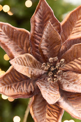 22" x 9" Bronze Poinsettia Stem