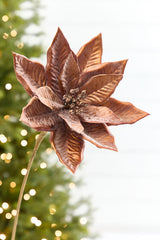 22" x 9" Bronze Poinsettia Stem
