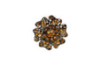 Rhinestone Floral Brooch Topaz 1.5"