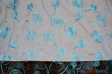 Donatello Organza Embroidery Fabric - Embroidered Floral Sheer, 54" Width, Multiple Colors (1 Yard)