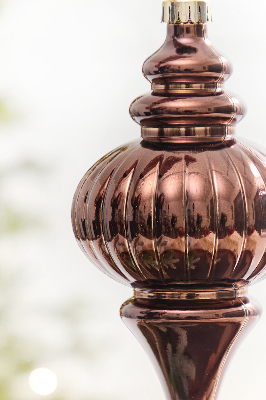 10" Brown Shatterproof Finial Ornament