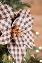 22” x 12” Buffalo Check Poinsettia Stem