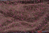 Swirl Organza Polyester Fabric - Embroidered Swirl Sheer, 52/54" Width, Multiple Colors (1 Yard)