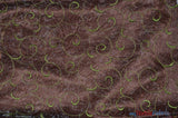 Swirl Organza Polyester Fabric - Embroidered Swirl Sheer, 52/54" Width, Multiple Colors (1 Yard)
