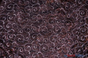 Swirl Organza Polyester Fabric - Embroidered Swirl Sheer, 52/54" Width, Multiple Colors (1 Yard)
