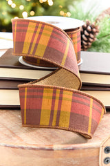 2.5" x 5 Yards Plaid Fall Ribbon