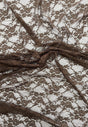 Brown Stretch Lace Nylon Spandex Fabric - Brown, Floral Lace, 58/60" Width (1 Yard)