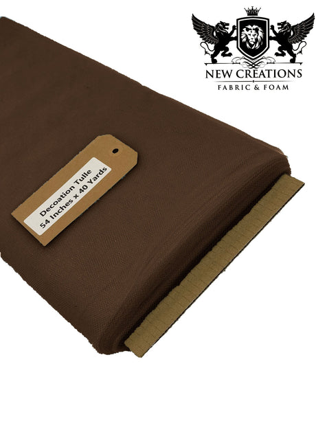 Brown Tulle Fabric - Brown Sheer Netting, 54" Width (5 Yards)