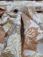 Brocade Jacquard Metallic Gold Maple Leaves