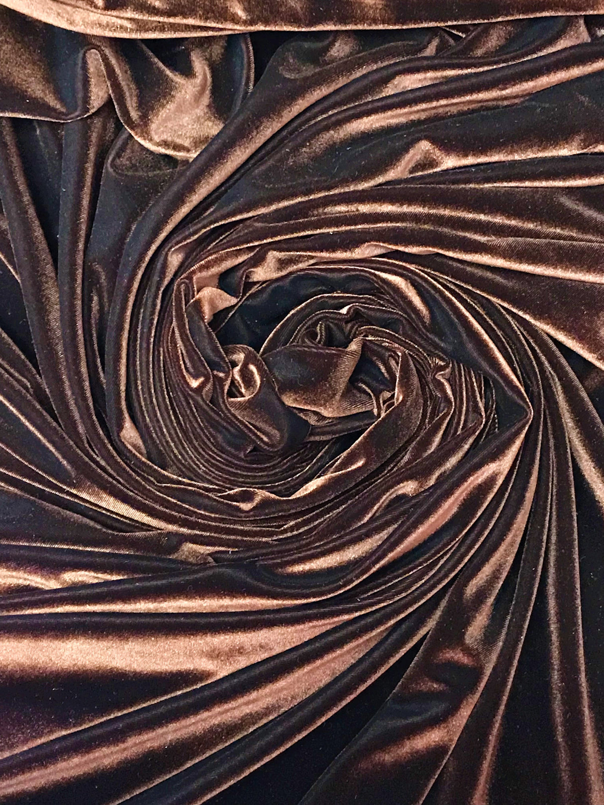 Brown Stretch Velvet Fabric - Brown, 58"-60" Width (1 Yard)