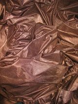 Low Stretch Brown Polyester Fabric - Brown, 108"-120" Width (1 Yard)