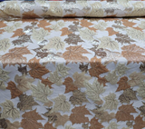 Brocade Jacquard Metallic Gold Maple Leaves