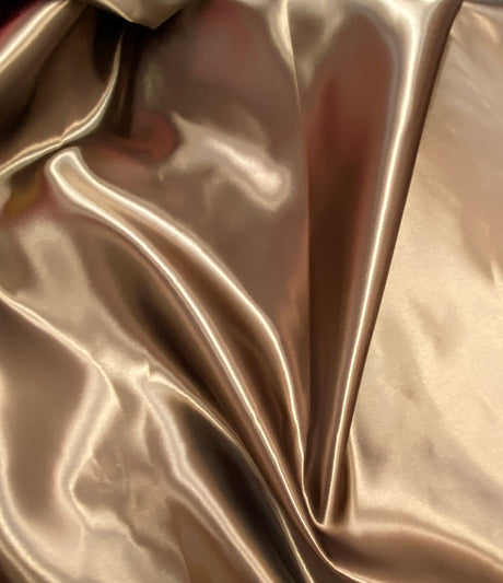 Brown Bridal Satin Fabric - Brown, 58"-60" Width (1 Yard)