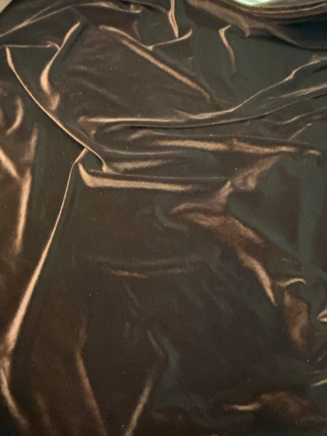Brown Stretch Velvet Fabric - Brown, 58"-60" Width (1 Yard)