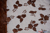 Applique Organza Polyester Fabric - Sheer Leaf Applique, Double Scallop Edge, 50/52" Wide (1 Yard)