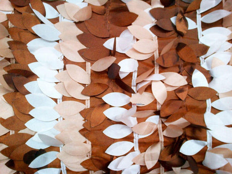 Leaf Taffeta Polyester Fabric - Leaf Applique, Solid, 57" Width (1 Yard)